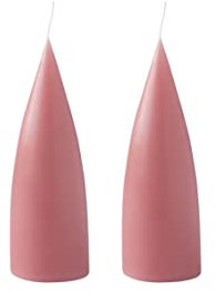 Kunstindustrien® Stumpenkerzen, Hergestellt in Dänemark, 43 Farben verfügbar, Kegel Kerze, Durchgefärbte Stumpenkerze lange Brenndauer von 15 Stunden, Kerzen Deko, 2 Stück 6,5 x 16cm (Dunkles Altrosa)