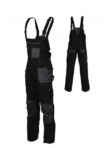 Stalco Salopette de travail pour homme - Pantalon de sécurité classique - Pantalon de protection contre les coupures - Artisanat - Gartner Mechaniker, Noir , XL