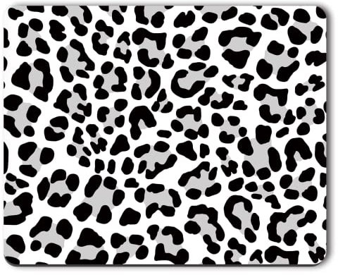 Atufsuat Mouse Pad, White Leopard Anti-Slip Rubber Mouse Pad, Cute Gaming Mouse Pads for Laptop and Computer, Customized Mousepad for Women Girl, Square Office Mouse Mat Desk Decor, 10.2 x 8.7