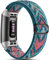 Dirrelo Stretchy Strap Compatible with Fitbit Charge 3/4, Soft Adjustable Elastic Replacement with Stylish Pattern, Nylon Woven Sport Wristband for Women Men, Green Arrow