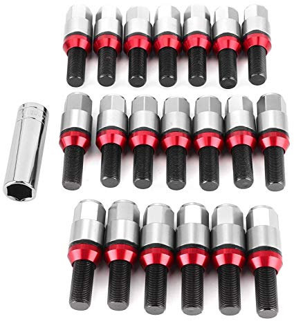 Wheel Lug Bolts, Fydun 20Pcs M14x1.25 Thread Tuner Lug Bolts Wheel Screw Nuts Car Parts for M3 F80 M2 F22/F23 for 1 2 4 5 6 7 Series(Titanium)