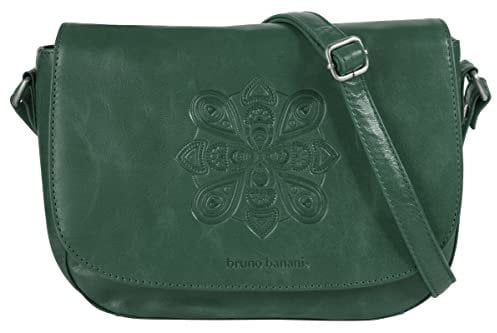 bruno banani Umhängetasche Mandala echt Leder Damen | Mandala Umhängetasche, Boho Schultertasche, Handtasche aus Rindleder, Smartphonefach, Magnetverschluss, Vintage Design | 021646