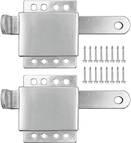 Garage Door Side Lock Latch, Inside Deadlock, Heavy Duty Galvanized Steel Lock/Housing for Most Door, Extra Security Slide Latch Manual Open (2Pack) (ELOBL-80)