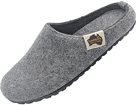 Gumbies Outback Indoor & Outdoor Slippers, Easy Slip On House Shoes with Recycled Materials, Ideas for Gift Giving for Men & Women, Grey & Charcoal, UK 8