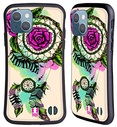 Head Case Designs Rosa Boccioli di Acchiappasogni Cover Ibrida Compatibile con Apple iPhone 13