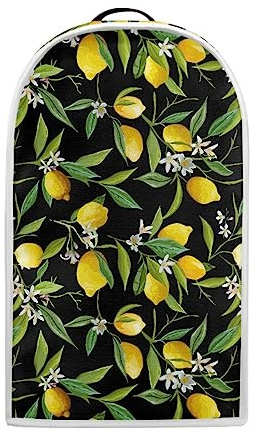 TOADDMOS Lemon Black Blender Cover Dust Cover,Blender Covers for Kitchen,Fingerprint Protection Cover for Stand Mixer or Coffee Machine