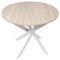 Skraut Home - Mesa Comedor Fija Redonda | 90 x 90 x 77 cm | Capacidad hasta 4 Personas | Materiales Resistentes | Modelo Zen (90cm, Roble + Patas Blancas)