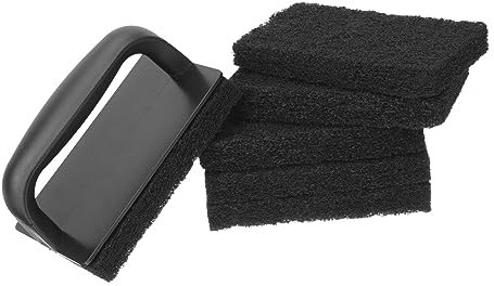 Happyyami 1 Jeu Brosse De Nettoyage De Gril Nettoyeur De Barbecue Tampon à Récurer pour Plaque Chauffante Plancha en Fonte Brosse Grattoir pour Gril Pierre à Griller Éponge Torchons PP