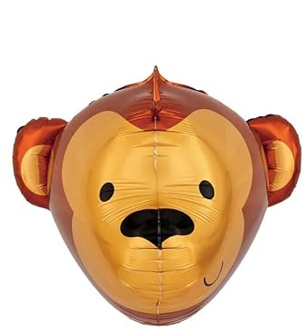 3D Folienballon * AFFE * als Deko für Geburtstag und Party | 59x58cm groß | Kinder Kindergeburtstag Partydeko Luftballons Ballons Tier