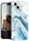 JIAXIUFEN Handyhülle für iPhone 15 Hülle TPU Silikon Schutzhülle Handytasche Handy Hülle für iPhone 15 2023 Marmor Blue