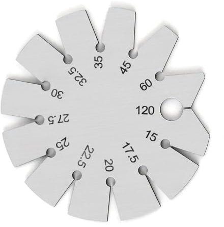 Lancoon Bevel Gauge, Knife Angle Finder with Stainless Steel Round Range 15-120 Degree Easy to Read High Precision for Measuring Knife Edge Silver