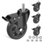 IQWTU Robuste 125 mm Lenkrolle mit Bremse, Möbelrollen mit M10 x 30 mm Schraubvorbau, PU-Rollen mit Schrauben und Muttern, 4 Drehgelenkrollen mit Gewinde, 360° drehbar bis zu 700 kg
