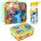 Zawadi Global Stitch Kids - Juego de lonchera para niños, bolsa de almuerzo aislada, lonchera multicompartimento y botella de agua de 580 ml, juego de comida para el almuerzo de viaje escolar, sin BPA