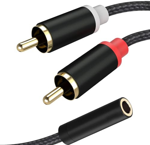 RULGOI Cavo Audio Jack 3,5mm a RCA, Adattatore per Altoparlante, Amplificatore, DVD, Televisore, Smartphone, Tablet, MP3 Player