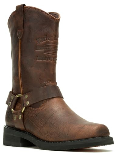 Harley-Davidson Hustin West, Stivali Western Uomo, Marrone, 42 EU