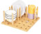 E-ROOM TREND Organizador de Cajones con Tablero Perforado | Bandeja de Madera Ajustable | para Vajilla Cajón de Madera Estante para Platos Contenedor de Alimentos Utensilios de Cocina (DD212)