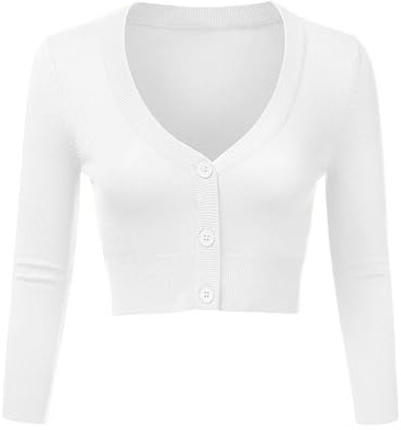 Irevial dam Irevial Dam kofta elegant bolero kort jacka V-hals bolerojacka långärmad axeljacka med knappar Cardigan-tröja