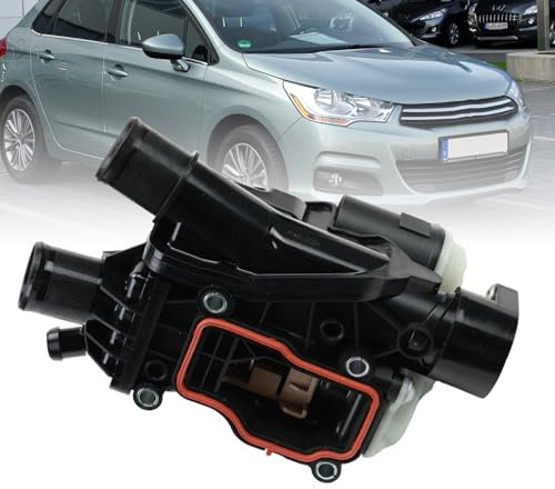 Attisfiera Coolant Diesel Engine Thermostat Housing with Temperature Sensor for C4 C5 DS4 DS5 Relay C-Max Focus 308 3008 508 5008 Boxer Expert 2.0 TDCi 9804160380