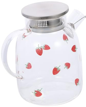 Mikinona Olla De Agua De Vidrio 1600 Ml Jarra De Agua Fría Para Té Diseño Simple y Delicado