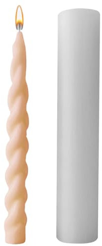 Qiwieod Gedrehte Stumpenkerzenform, konische Stumpenkerzenformen - Kerzenformen Silikonformen,Formen zum Basteln von Kerzen, Kegelkerzenformen zur Kerzenherstellung, durchscheinende lange gedrehte