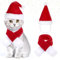 Weihnachtskostüm für Katzen, Abeillo Weihnachtsmütze und Schal für Klein Hund Katze, Katzen Hunde Weihnachtskostüm für Rot Katzenbekleidung Hundebekleidung Weihnachts Outfit Geschenk (S)