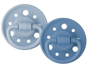 DODIE Sucettes Rondes GAÏA, tetine pour bébé, 6-36 mois, Bleu, Lot de 2
