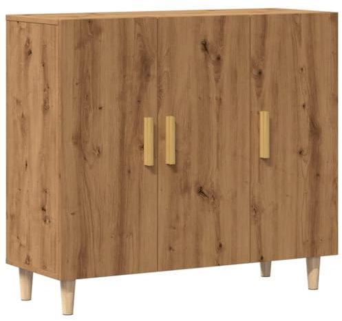 Buffet chêne artisanal 90x34x80 cm bois d ingénierie