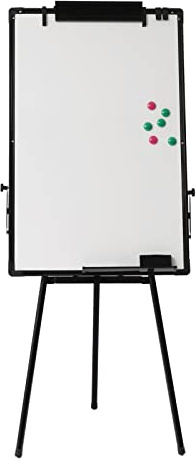 SABUIDDS Flipchart Ständer Whiteboard Schwarz 91 x 61 cm Whiteboards mit Ständer Stand Flip Chart Stativ Whiteboard Höhenverstellbar Magnetische Tragbares Trocken Abwischbar White Board