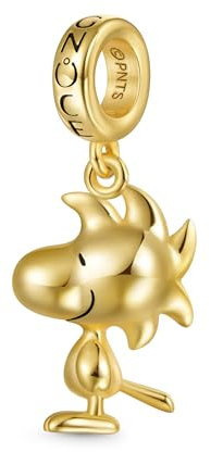 GNOCE Charm Anhänger Peanuts Woodstock Anhänger 925 Sterlingsilber Beads Charms für Frauen und Mädchen Schmuckgeschenk für Fans