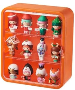 Wall Mounted Display Box Transparent Acrylic Blind Box Storage Display Rack Hand-held Office Display Cabinet Layered Storage Internal Detachable Partition Multi-color Optional(Orange)