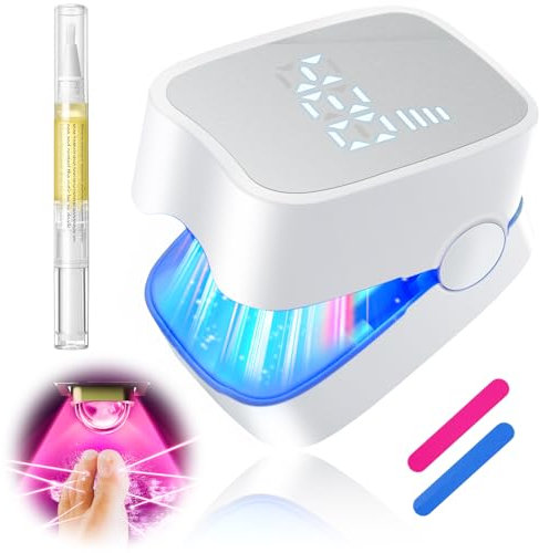 LOZLTX Peak Upgrade Nail Fungus Laser Device with TimeDisplay & Yellow Cuticle Oil Pen 【Industry No.1 Lase Treatment - SGS Certified】【21-day Fast-acting】Fungal Nail Treatment for Toenail Fungus