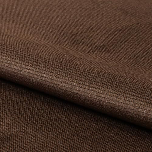 Fabreco - Samtstoff Meterware KRONTOS (100 x 145 cm) - Polsterstoff Möbelstoff Meterware – Bezugsstoff Möbelstoff - Stoffe zum Nähen - Weicher Samt Stoffe für Stühle & Sofa Beziehen (Dunkelbraun)