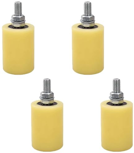 Lot de 4 rouleaux de guidage en nylon pour porte électrique, portail coulissant, clôture (50 x 70 mm)