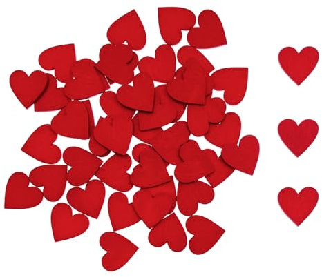 Oblique Unique Holz Konfetti Herzen Rot als Streu Tisch Deko für Valentinstag Hochzeit Kinder Geburtstag Motto Party Basteln