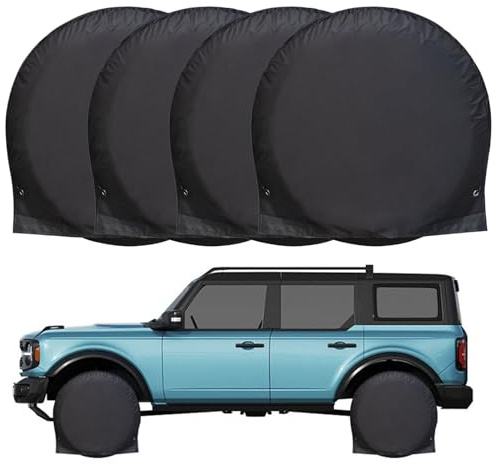 Reifenabdeckung, 4 x Reifenschutz, UV-beständig, wasserdicht, elastisches Band, Sonnenschutz, ideal für Auto, LKW, Anhänger, Outdoor-Aufbewahrung, Reisen, 73 x 73 x 23 cm