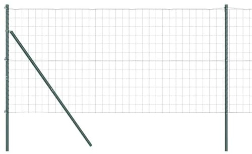 vidaXL Euro-Zaun mit 7 Pfosten 1 x 10 m galvanisiertes Stahlgrün | Robuster, UV-beständiger Außenzaun, perfekt für Gartenbegrenzungen oder zur Unterstützung von Maschendrahtzaun-Elementen