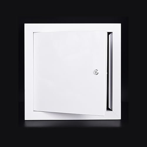 Revisionsklappe Mit Metall-Drehverschluss, Verzinkter Lackabdeckung Und Rahmen Aus Aluminiumlegierung, Revisionsklappe Für Wände Und Decken, Klappenabdeckung Anpassbar, Weiß(150mm(5.9in))