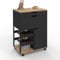 IDMarket - Desserte de cuisine COSY avec placards et range bouteilles bois et noir