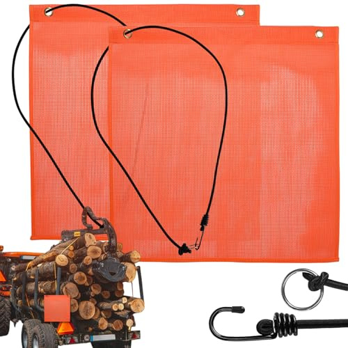 Alovez 2 Stück Rote Warnflagge, 30x30cm Fahrradträger Wohnwagen Warnflagge Rot mit Gummiseil Kupferschnallen Flagge für Auto Wohnwagen Anhänger