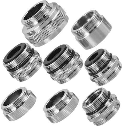 VICASKY 8Stücke Teiliges Wasserhahnadapter Set Flexible Adapter für Gartenschlauch Spülbeckenbrause und Wasserfilter Einfache Installation und Lange Haltbarkeit