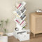 Rebonique Bücherregal Baumform, 8 Ebenen Standregal mit Schublade, Aufbewahrungsregal, Baumform Regal für Wohnzimmer, Schlafzimmer, Heimbüro, Bücherturm Freistehend für Bücher,CDs,DVD (Weiß)