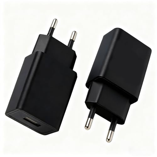 USB-Stecker, Foneso Einzelport Ladegerät,USB-Netzteil-Adapter-Stecker | 5V / 2A geeignet für Lampen, iPhone, iPad, Samsung, Android-Geräte, E-Books und Smartwatches (2er-Pack,ohne Ladekabel).