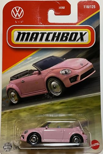 Matchbox 2019 VW Volkswagen Beetle Cabrio 118/125 2025 1:64 Modellauto Kinder Spielzeug Convertible Cabriolet JBR67 Mattel Pink Rosa