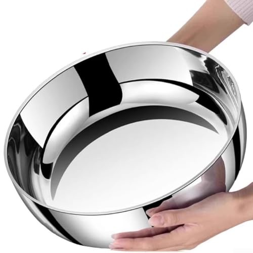 Stainless Steel Mixing Bowl 30cm for Kitchen Use with Heat Resistant Base and Polished Edges, for Dough Kneading, Soup, and Salad Preparation