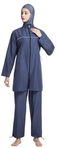 Luadnysin Haşema Tesettür Mayo Hijab Badeanzug Damen Schwimmkleid Strandbrandung Bademode Poolurlaub Leicht Hasema Bequemer Schwimmanzug Alltag Schwimmen Modest Swimwear