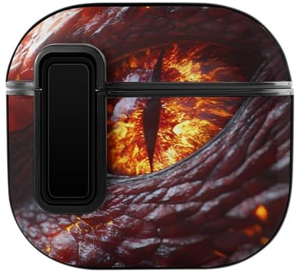Dragon Eye Printed Earbuds Case Compatible with AirPods 4 Bluetooth Headphone Cases with Black Button Protector