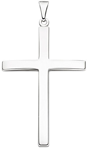 Anhänger großes XXL Kreuz aus 925 Silber massiv schlicht rhodiniert 58,4x36,1mm