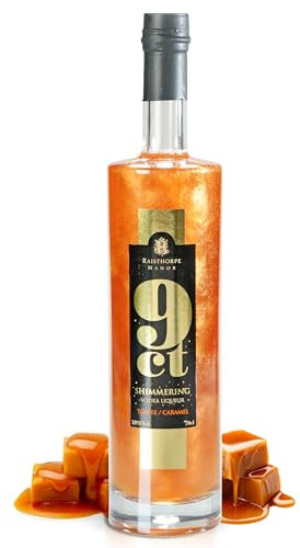 Toffee Vodka 70cl - Flavoured Vodka for Shots, Cocktails, Mocktails, Drink Mixes, & Boozy Treats - 9 Carat Shimmering Toffee Caramel Vodka - Raisthorpe Manor, 700ml, 18% Alcohol Volume