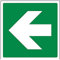 Vsafety - Targa con freccia dritta, quadrata, 150 x 150 mm, in vinile autoadesivo, colore: verde
