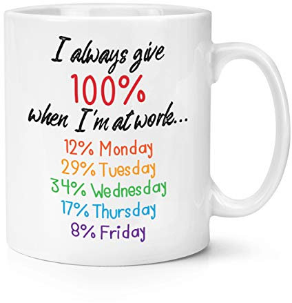 I Always Give 100% at Work 10oz Mug Cup